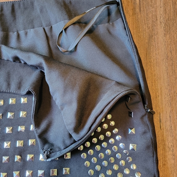 Forever 21 Black Mini Skirt With Metal Stud Embellishments - Picture 3 of 6